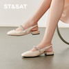 星期六优雅贝珠方头后空粗跟凉鞋SSD2114484 商品缩略图2