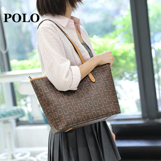 POLO 女士手提包时尚百搭斜挎包大容量印花单肩女包340983 商品图2