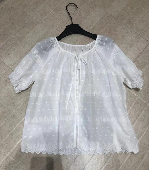 【门店同款】ENJOY夏季“后花园”波浪花边系带上衣 162505378 商品图0