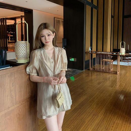 金蘑菇菇 Chinoiserie 纸纱/新中式轻国风天丝暗纹工艺套装气质 商品图0