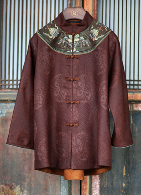 盛唐牡丹| 四径绞罗底红云纱手绣外套