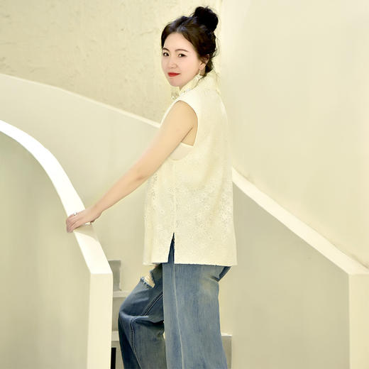 ST.SANLI【定制系列】新中式立领盘扣马甲GA122R32 商品图1