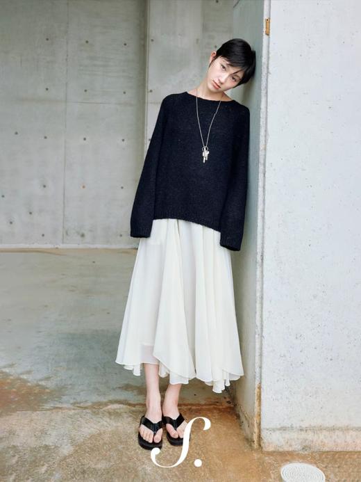 shyshystill/shy202411019/多层纱质叠合不规则飘逸裙摆双腰头半裙 商品图1