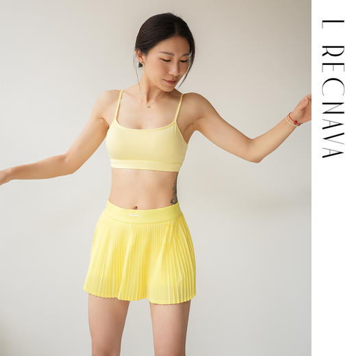 L RECNAVA 猫耳朵细肩带带胸垫运动胸衣 U型领 胸垫可拆卸 裸感内搭小背心 商品图5