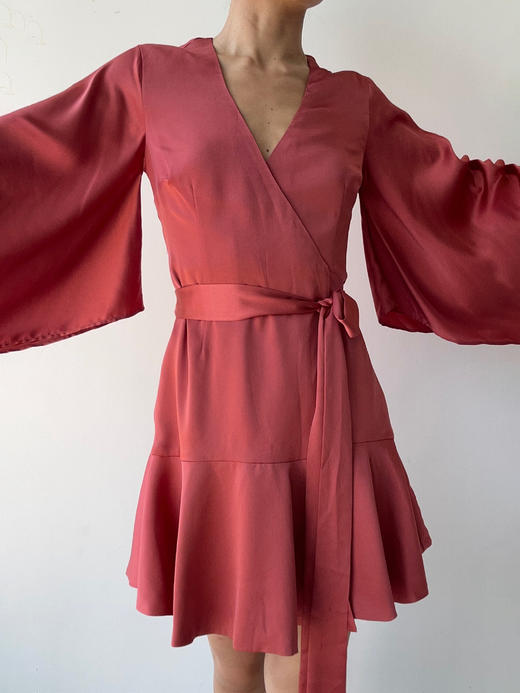 KEEPSAKE | Romance Wrap Dress [裹身裙 短款 粉] 商品图1