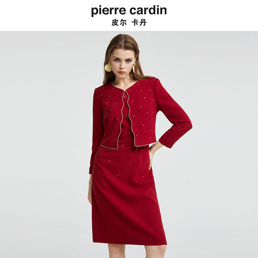 皮尔卡丹女装时尚假两件修身礼服连衣裙P4303E4997T0 商品图4