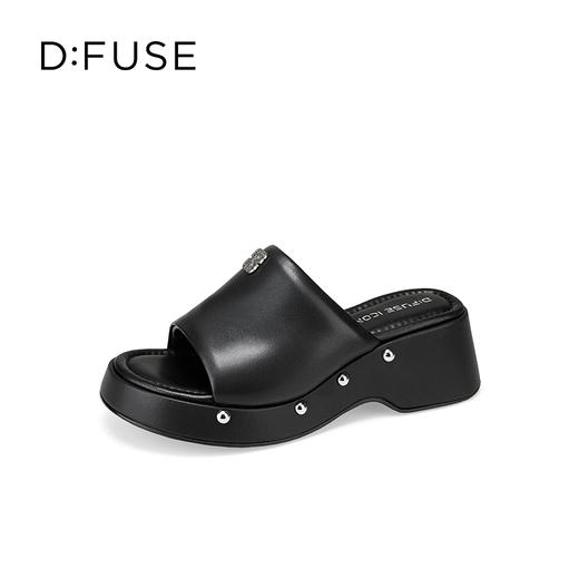 Dfuse迪芙斯2025夏季新款露趾拖鞋增高厚底坡跟凉拖一片式女鞋DFD2110024 商品图8