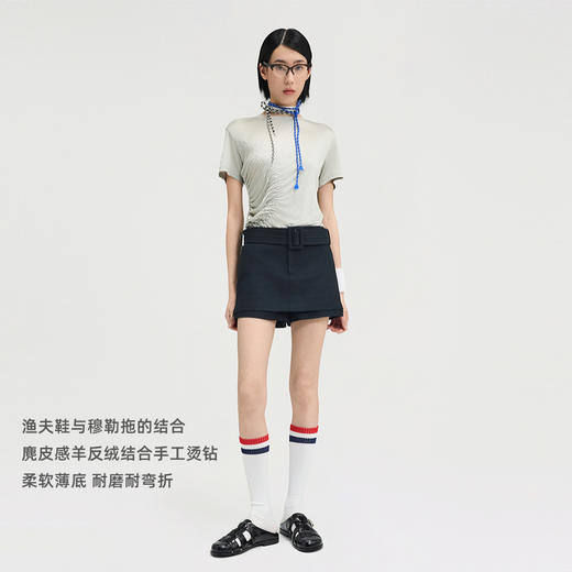 lost in echo2025春夏新款时尚高级手工擦皮铆钉包头拖渔夫半拖鞋 商品图2