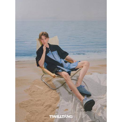 TIWILLTANG启世录“凌迹回响”水洗牛仔套装拼接衬衫短裤两件套 商品图3