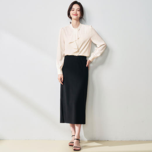 25春轻职场温柔风不规则飘带衬衫设计感OL通勤职业长袖衬衣！ 商品图4