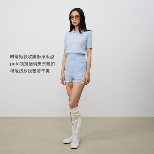 lost in echo2025夏季新款时髦短款显瘦轻薄透气短袖POLO针织衫女 商品图1
