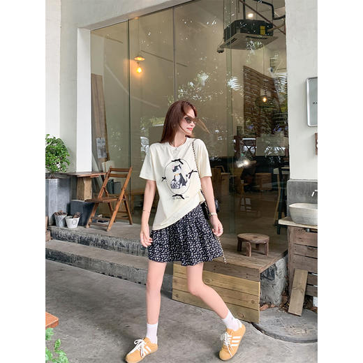 <曾小咸推荐>现货秒杀！卖完不补 ！微信打折价！猫咪印花小蝴蝶结短袖 日常109.99 立减50 秒杀59.99！抽绳牛仔短裤秒杀79.99！！ 商品图4