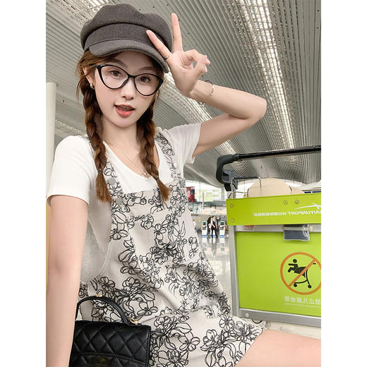 <曾小咸推荐>3.29现货秒杀 ！微信超特价！复古渡鸦印花背带短裙 日常199.99 立减100 秒杀99.99！！ 商品图2