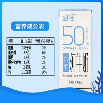 新希望 致轻低脂牛奶200ml*12盒礼盒装脂肪减少50%3.3g蛋白送礼佳品 商品图2