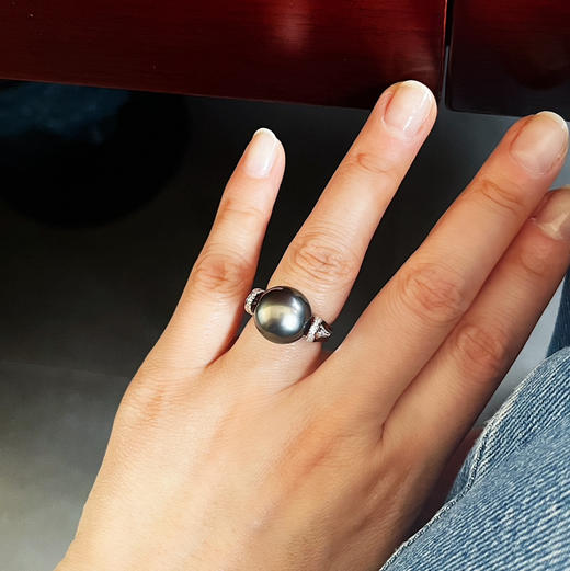 CHIC系列 18K镶钻石和大溪地珍珠 戒指 商品图3