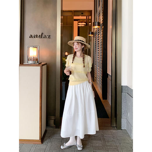 【149元任选2件】最后一波现货！温柔风黄色蕾丝花边短袖 商品图3