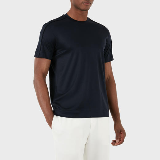 EMPORIO ARMANI 阿玛尼 男士莱赛尔混纺圆领短袖T恤 深蓝色 3D1TD3 1JUVZ 0920 商品图2