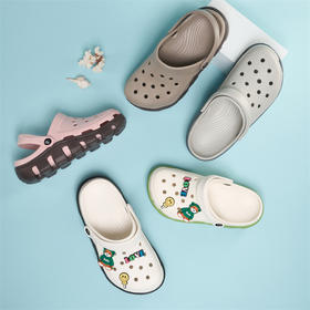 美尘  迪特防滑男女款洞洞鞋（随机配6个鞋花）