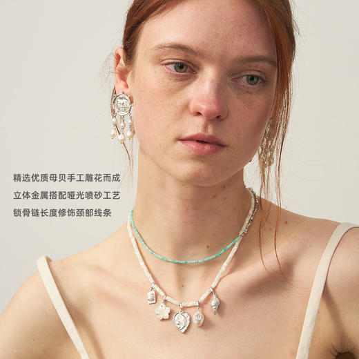 lost in echo2025夏季新款度假异域珍珠算盘手工多元素挂坠项链女 商品图2