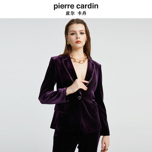 皮尔卡丹女装新款时尚摩登复古丝绒西装P4320U4992Z0 商品图4