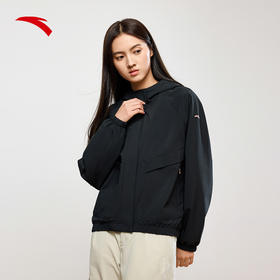 【S/M/L/XL】安踏梭织运动外套女士夏季季新款休闲百搭防风连帽上衣162437613N【库存有限，如无货将做退款，介意慎拍！】