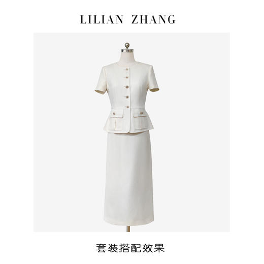 E“定制”——静奢风——风尚之选———法式圆领纽扣A摆短上衣 2505005 商品图4