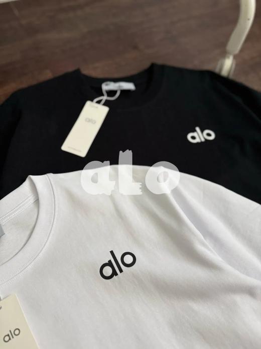 alo yoga印花logo户外运动休闲25ss圆领纯色纯棉短袖T恤 商品图4