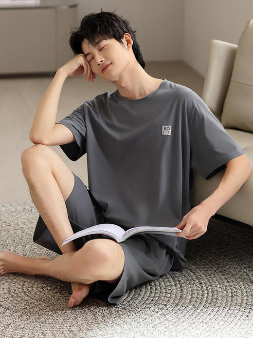 太夸张了‼️真的比裸睡还要舒爽🍃【会“呼吸”莫代尔男士家居服套装】自带凉感面料，承包了整个夏季的睡衣 商品图6