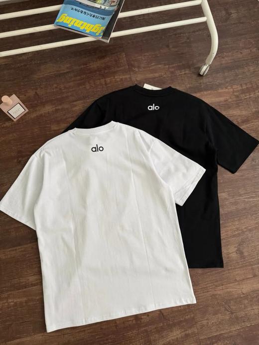 alo yoga印花logo户外运动休闲25ss圆领纯色纯棉短袖T恤 商品图5