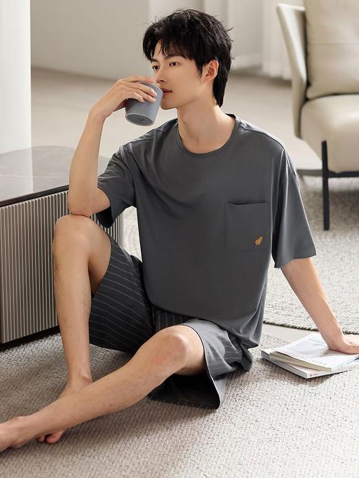 太夸张了‼️真的比裸睡还要舒爽🍃【会“呼吸”莫代尔男士家居服套装】自带凉感面料，承包了整个夏季的睡衣 商品图10