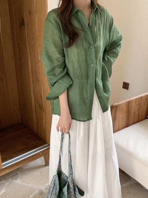 ✨【100%苎麻版松绿衬衫】‼️🌿无苎麻不夏天，前面做了几款苎麻衬衫大受欢迎，这次更加大胆做了松绿色版本，绝了！气质这块妥妥的拿捏！ 商品图7