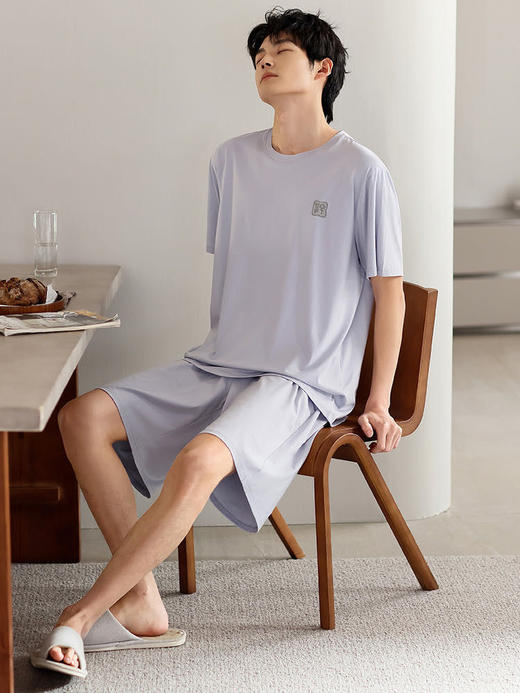 太夸张了‼️真的比裸睡还要舒爽🍃【会“呼吸”莫代尔男士家居服套装】自带凉感面料，承包了整个夏季的睡衣 商品图2