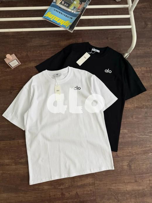 alo yoga印花logo户外运动休闲25ss圆领纯色纯棉短袖T恤 商品图3
