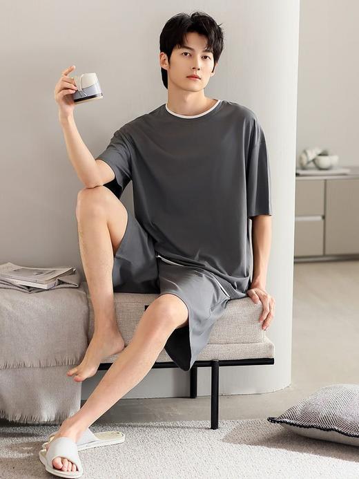 太夸张了‼️真的比裸睡还要舒爽🍃【会“呼吸”莫代尔男士家居服套装】自带凉感面料，承包了整个夏季的睡衣 商品图4