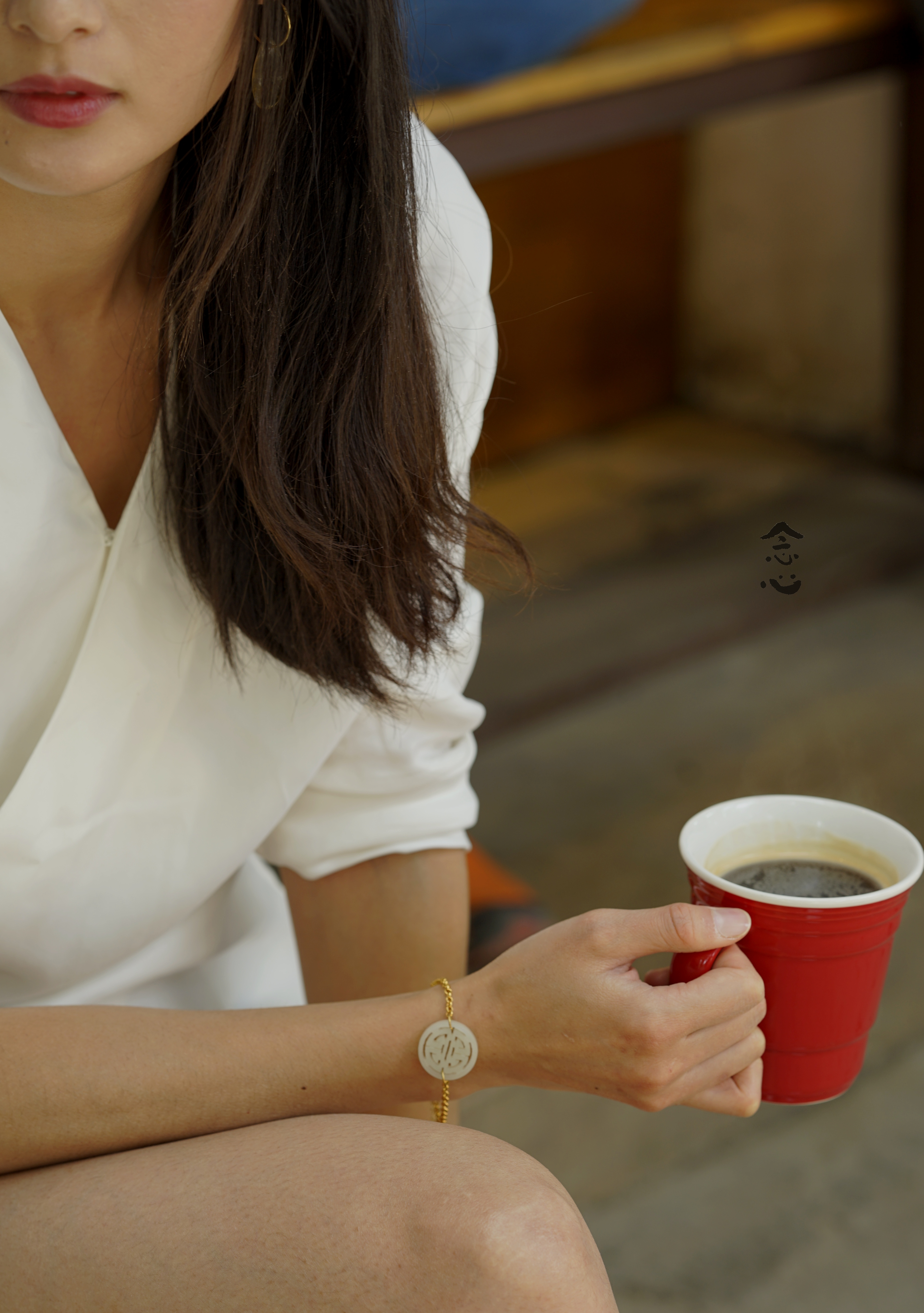 和田玉手链团寿莲蓬