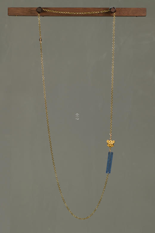 蓝琉璃银鎏金饕餮长链 商品图5