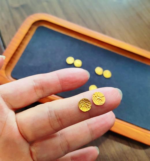 古董科沁金币黄金配钻石耳环 商品图7