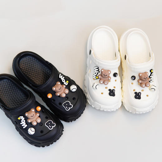 【特价39元】【36-40码】女士夏季花园鞋小熊卡通洞洞鞋夏季沙滩鞋凉拖鞋女拖鞋【WG25251】 商品图0