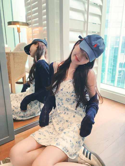 <曾小咸推荐>【现货】碎花吊带连衣裙针织开衫套装 商品图1