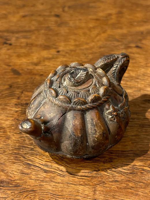 黄杨木雕梅花纹茶壶形摆件，顺丰包邮 商品图5