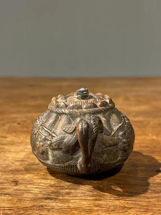 黄杨木雕梅花纹茶壶形摆件，顺丰包邮 商品图6