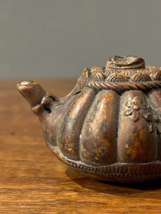 黄杨木雕梅花纹茶壶形摆件，顺丰包邮 商品图7