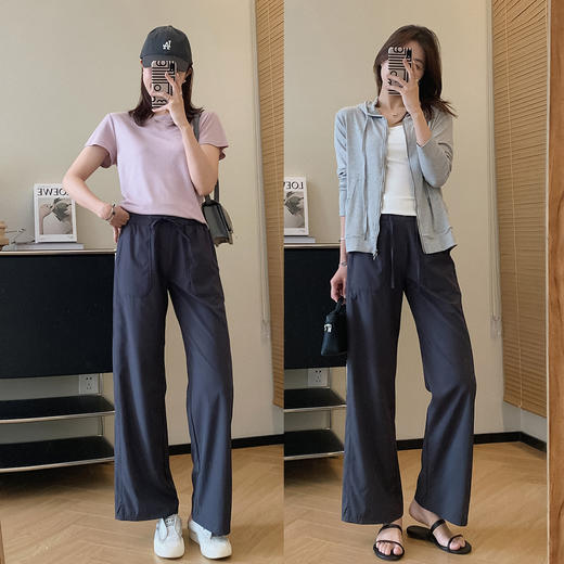 超爱的lu！2025新款swift轻薄排汗透气空气休闲裤女小个子阔腿裤夏款！ 商品图1