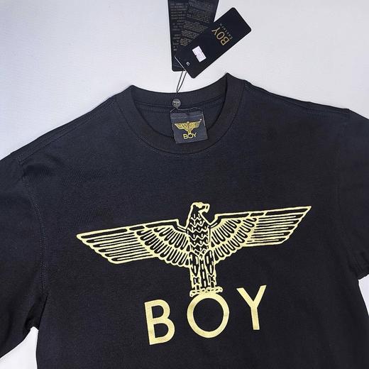 BOY2025新款烫金老鹰天使翅膀图案字母印花休闲情侣短袖 商品图3