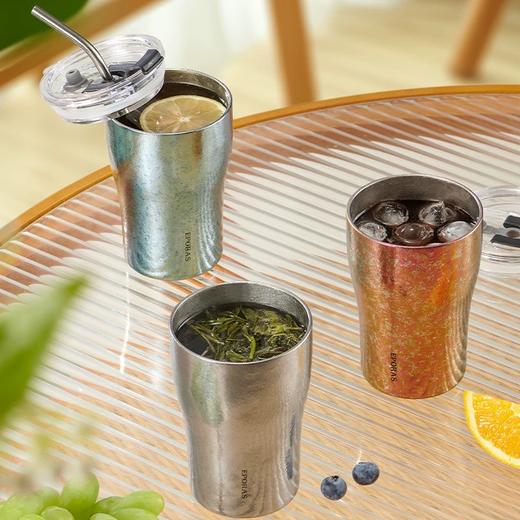 日本 EPORAS 八奈司 纯钛保冷保温杯高颜值咖啡 便携吸管杯 380ml 新品上新 商品图5