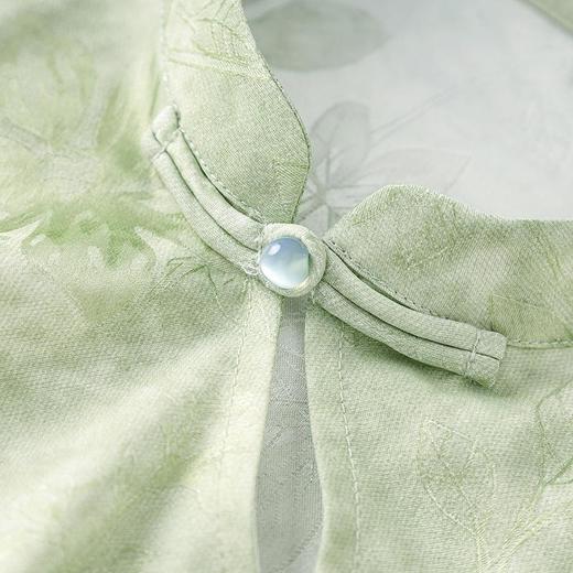 「高货wl」全新升级【铂金会员367/天猫499/差价132】(99708)洛诗琳夏季新中式国风盘扣立领无袖收腰上衣半裙两件套 商品图2