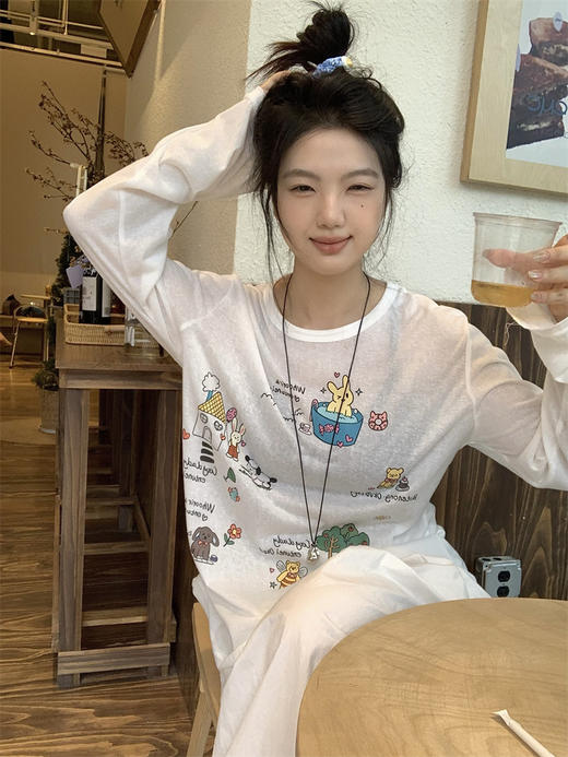 <曾小咸推荐> 彩绘卡通长袖罩衫T  商品图4