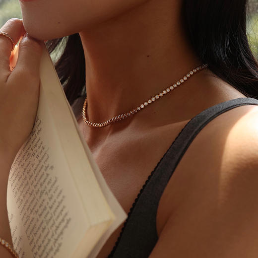 【王栎鑫&翟潇闻&王以纶&万妮达同款】Lagomist拿铁系列 | 金/银砂糖网球项链 商品图3