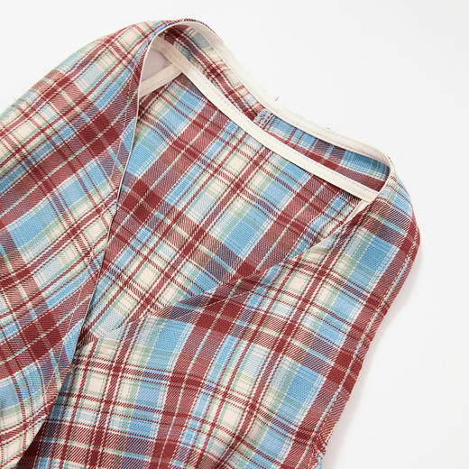 西遇垂感阔腿裤套装女夏季新款格子无袖挂脖短款上衣两件套K0050933 商品图5