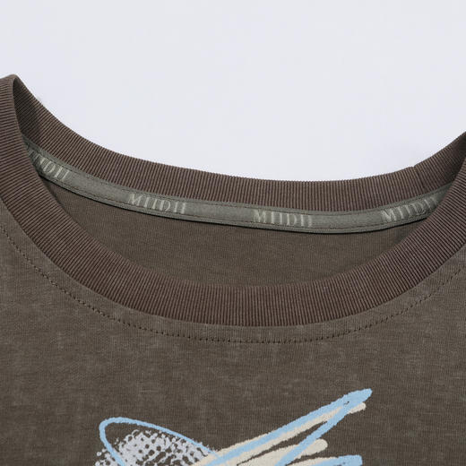 谜底T恤短袖女2025夏季新品休闲日常印花宽松H型短上衣252MT0602 商品图3